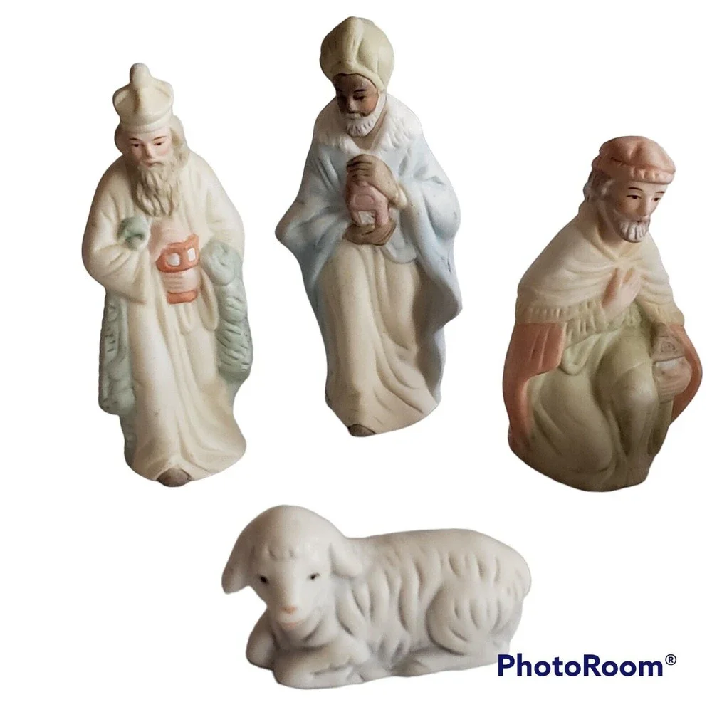 VINTAGE 8 PIECE‎ LEFTON CHRISTMAS NATIVITY FIGURINES MADE IN Taiwan
